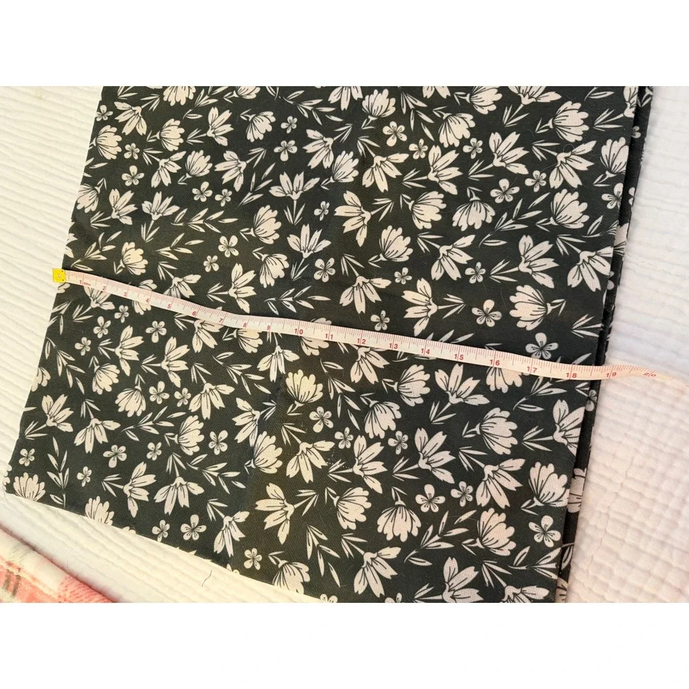 Pillow Covers Floral‎ Cotton Fabric Green White zippered